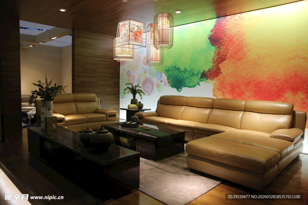 现代多彩客厅沙发装饰图