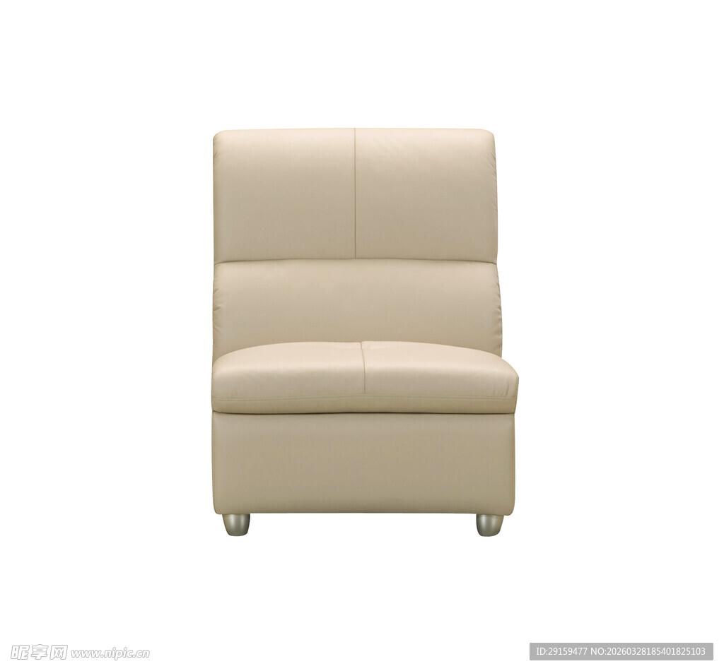 米色单人皮质沙发