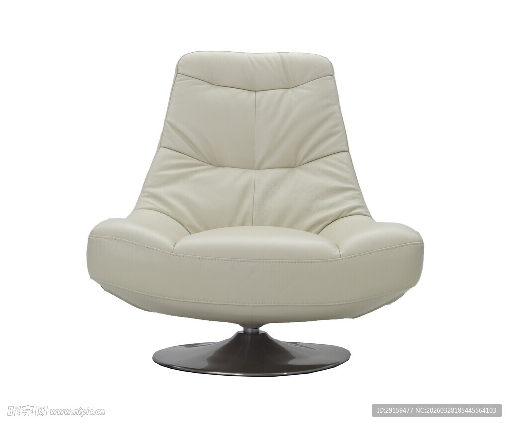 米白色现代旋转休闲沙发