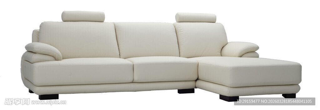 现代简约白色转角沙发