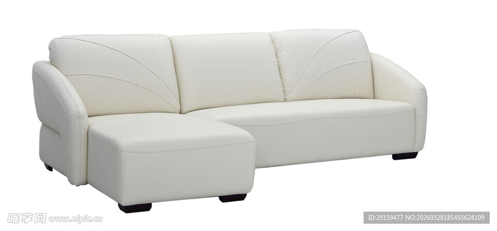 现代简约白色转角沙发