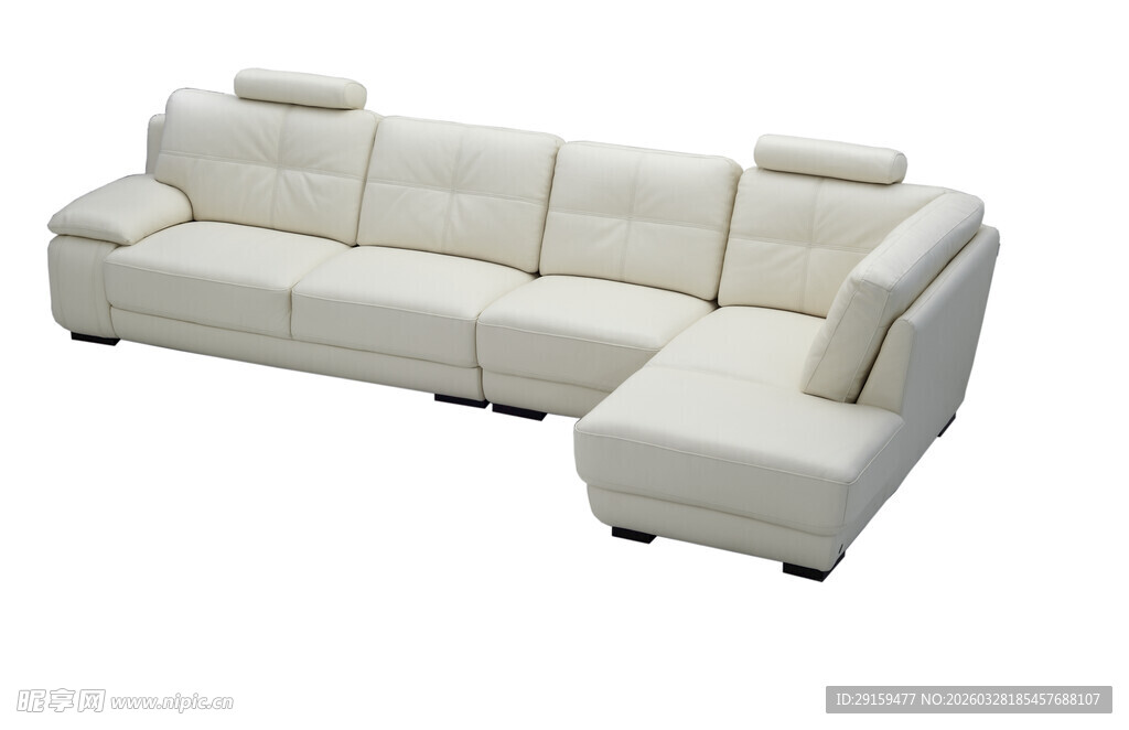 现代简约白色转角沙发