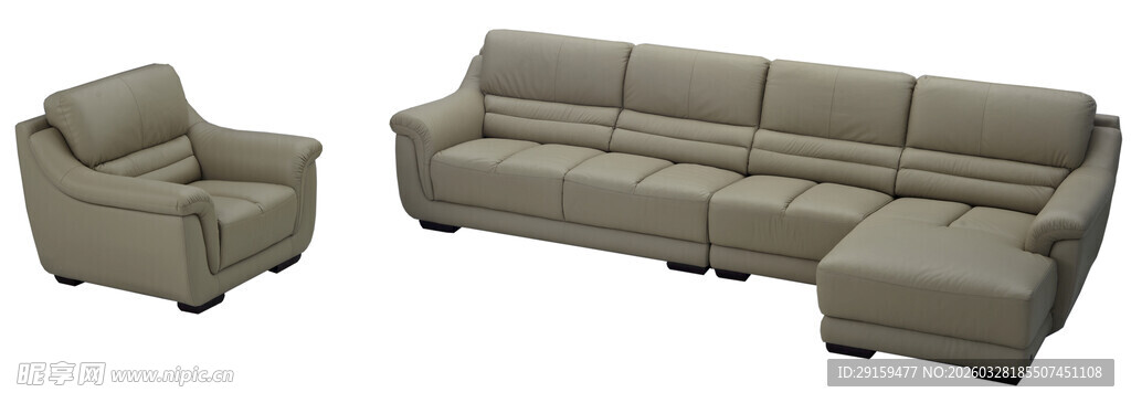 浅灰色组合沙发