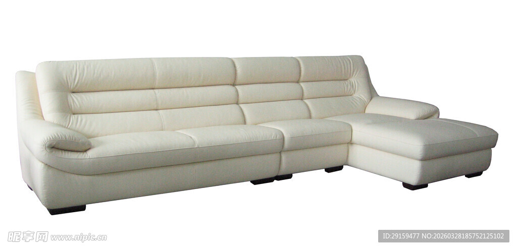 现代简约白色L型沙发