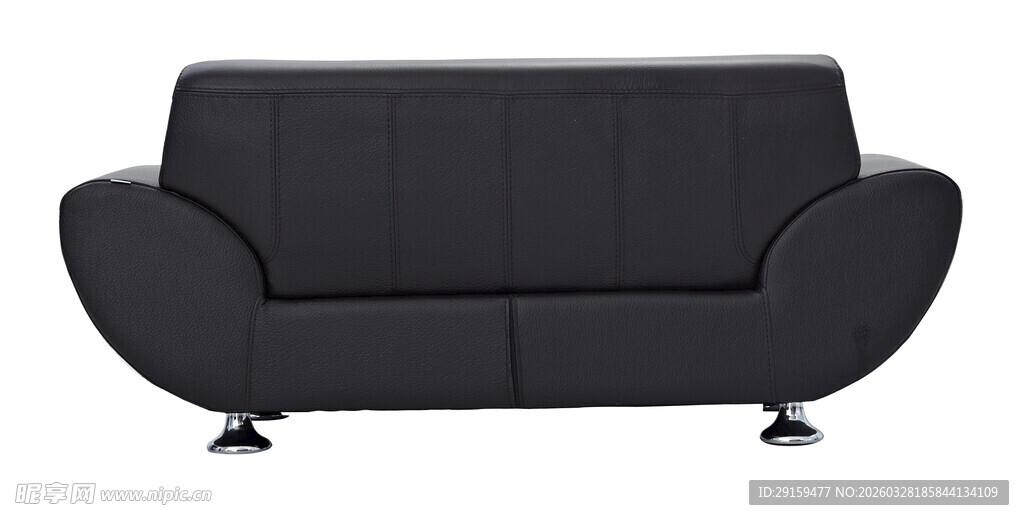 黑色皮质沙发