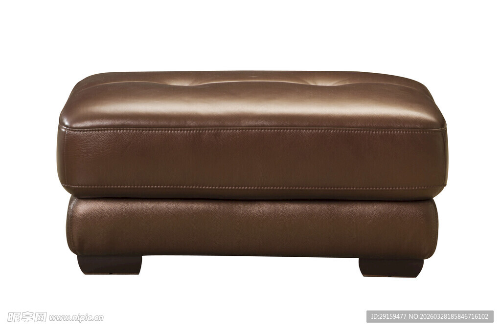 棕色皮质脚凳