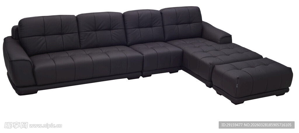 黑色转角布艺沙发