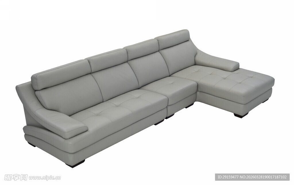 灰色转角布艺沙发