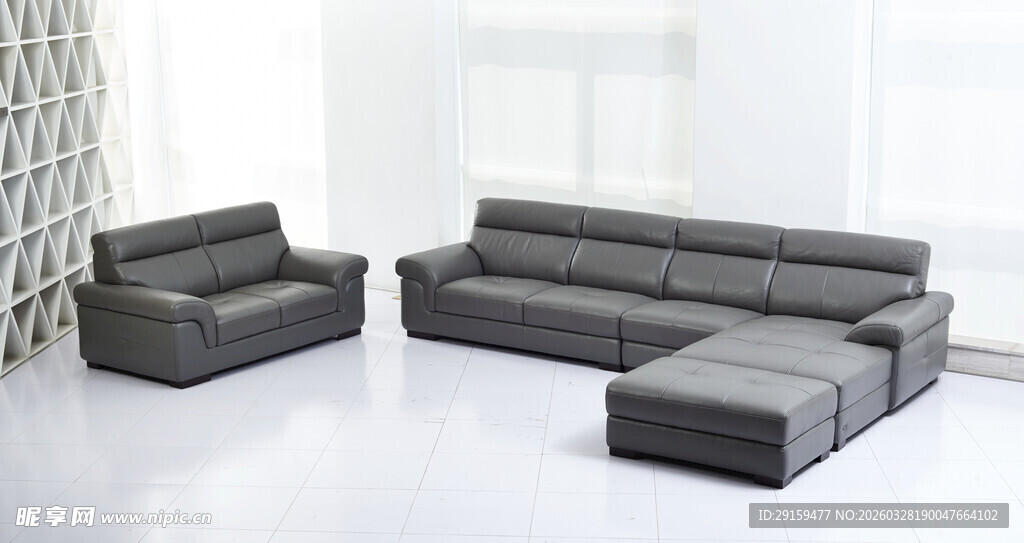 现代简约灰色组合沙发