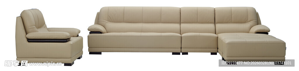 现代简约风格米色组合沙发