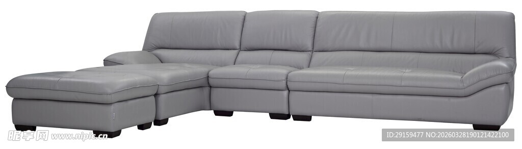 灰色转角布艺沙发