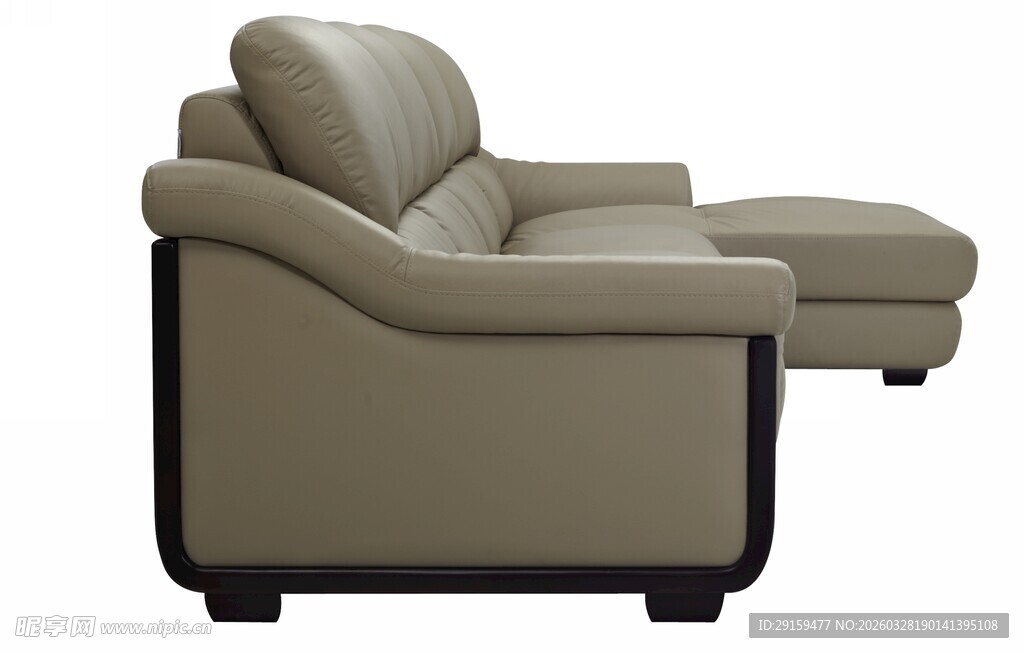 米色单人皮质躺卧沙发