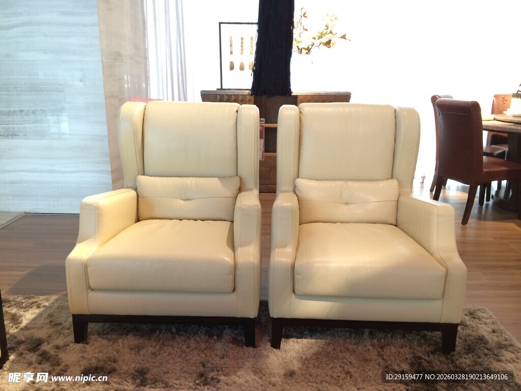 米黄色双人沙发展示