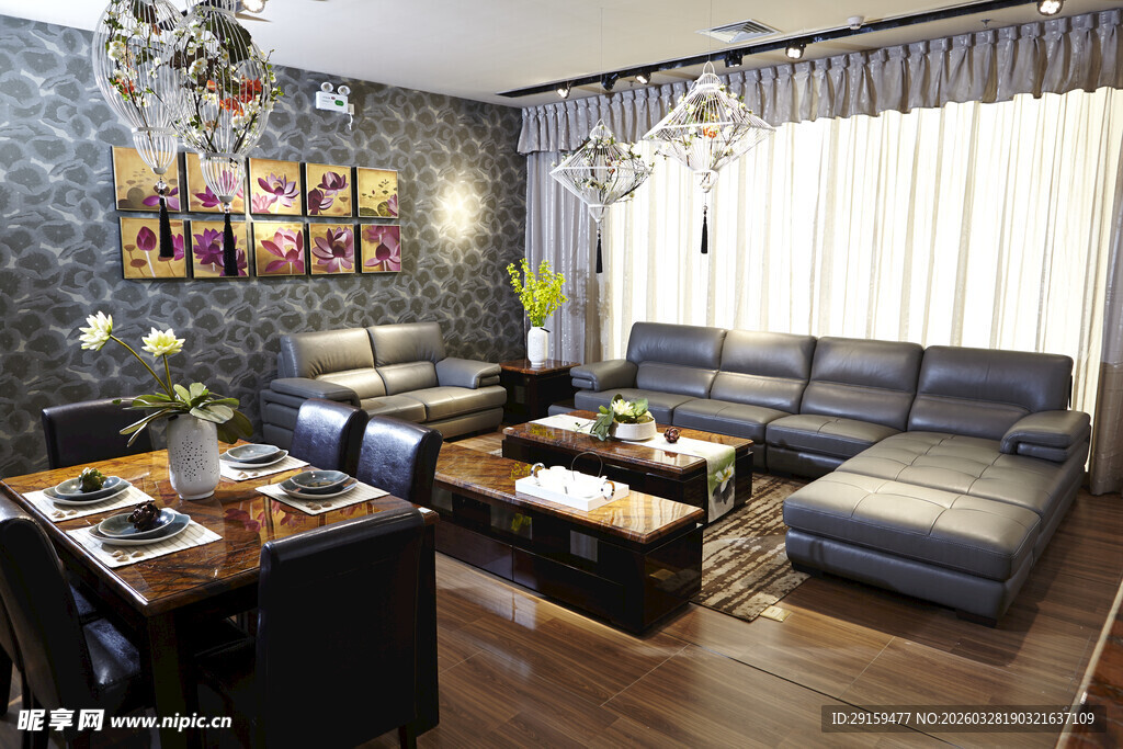 现代时尚客厅室内场景