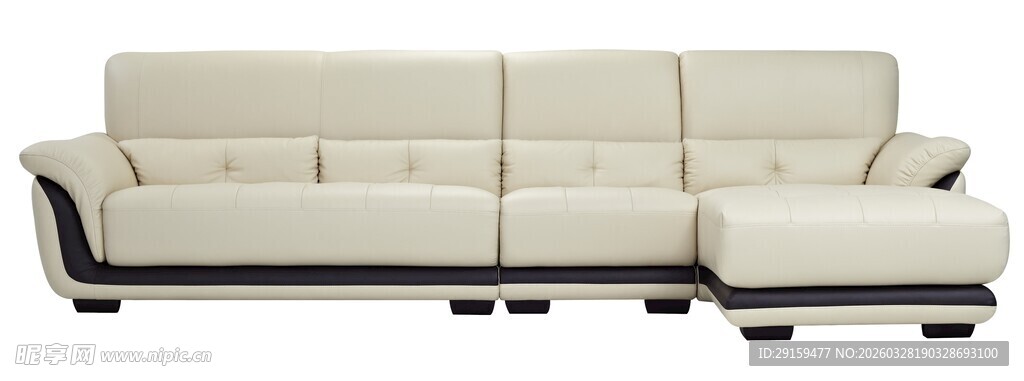 现代简约米白色转角沙发