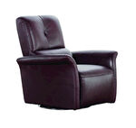 深棕色皮质单人休闲沙发