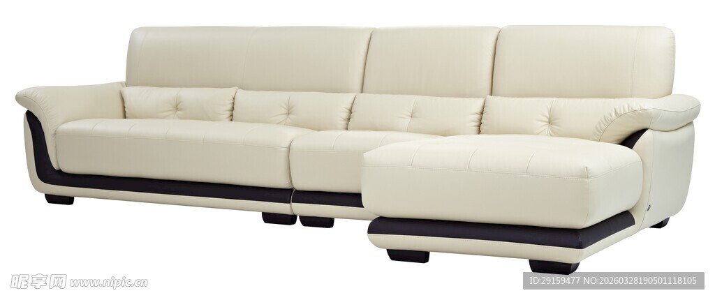 现代简约白色皮质沙发