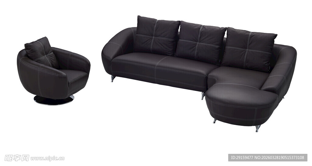 黑色时尚沙发组合