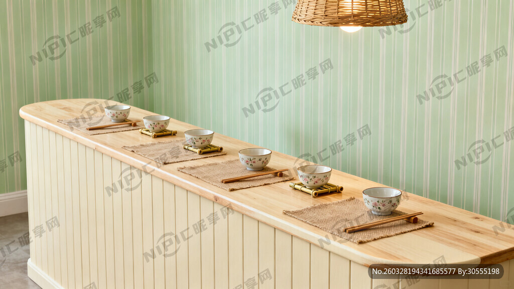 小碗菜出餐台效果图 要求田园风