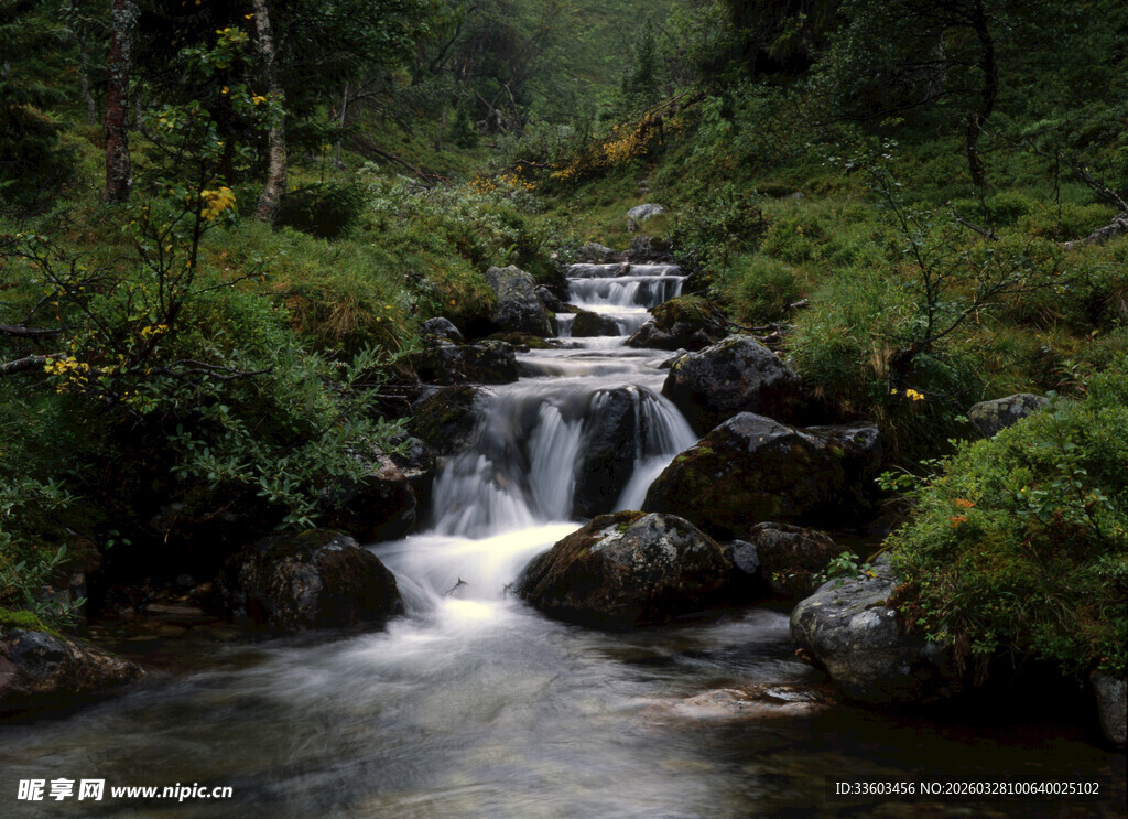 山间溪流潺潺