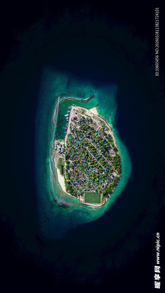 美丽海岛俯瞰图