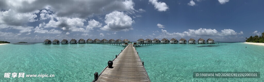 美丽海岛栈桥风景