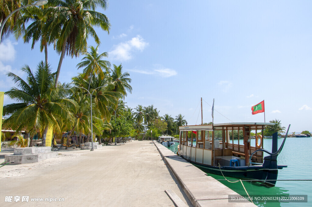 热带海滨码头风光