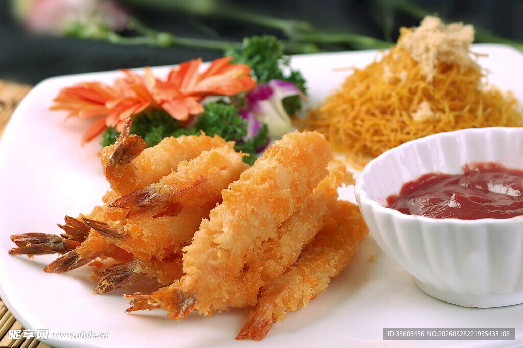 香酥炸虾配蘸酱