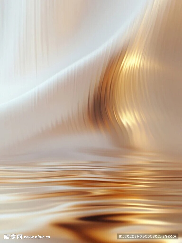 金色流动质感抽象背景图