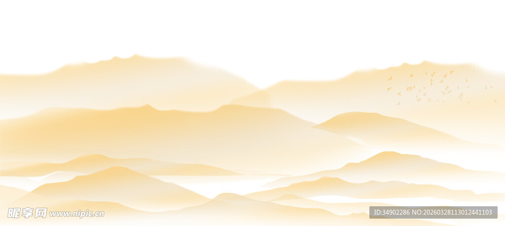 金色山水背景