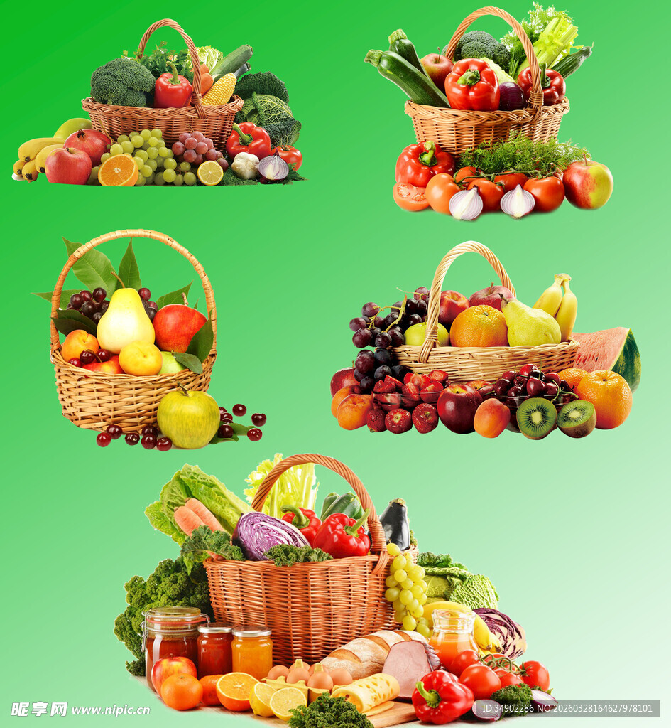 果蔬篮展示新鲜食材