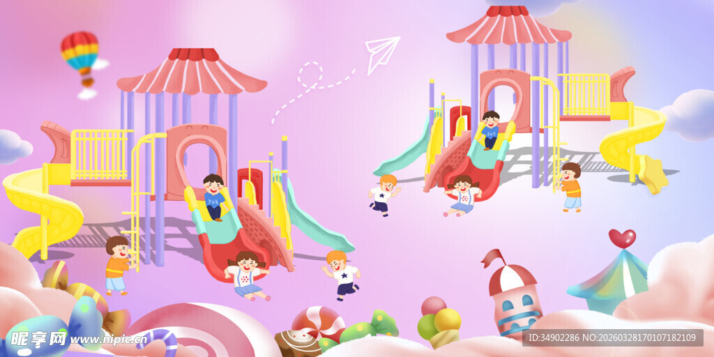 梦幻儿童游乐场景