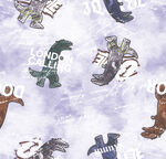 卡通动物图案的多彩布料