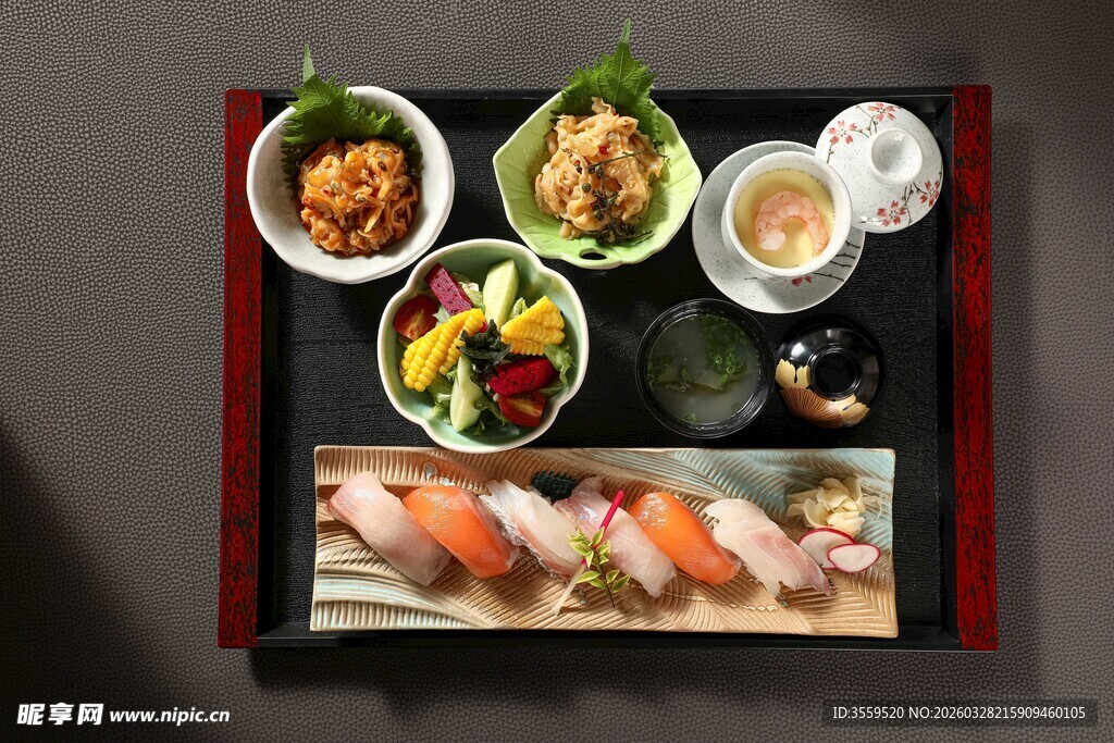日式精致寿司套餐美食