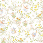 花卉兔子图案轻盈背景图内设计图