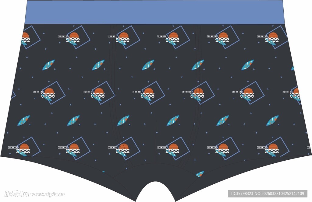 卡通图案男士平角内裤