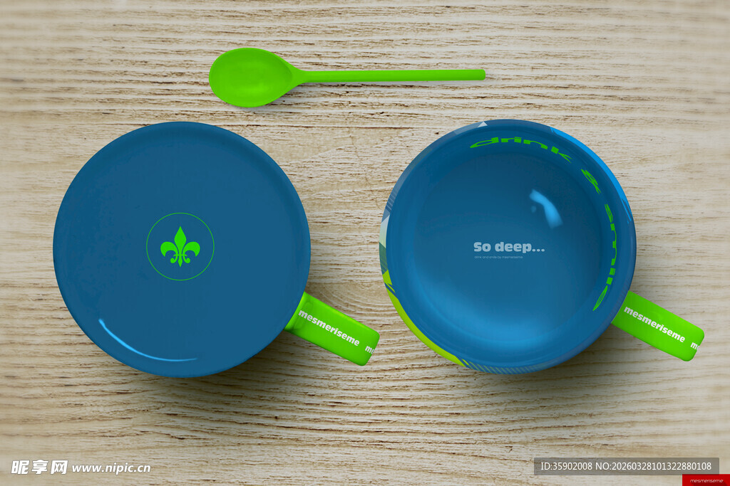 蓝色儿童餐具套装