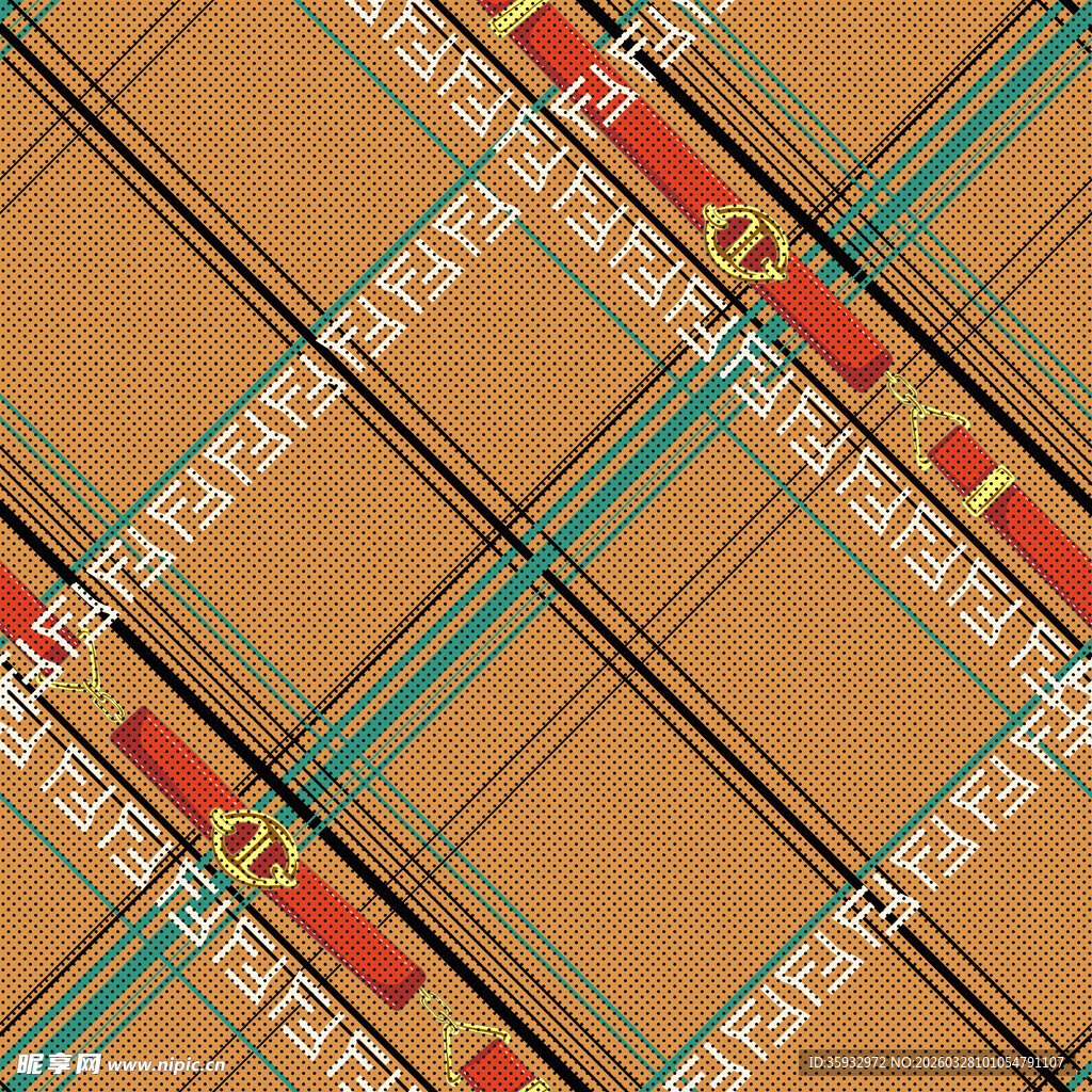 复古格子图案纹理背景