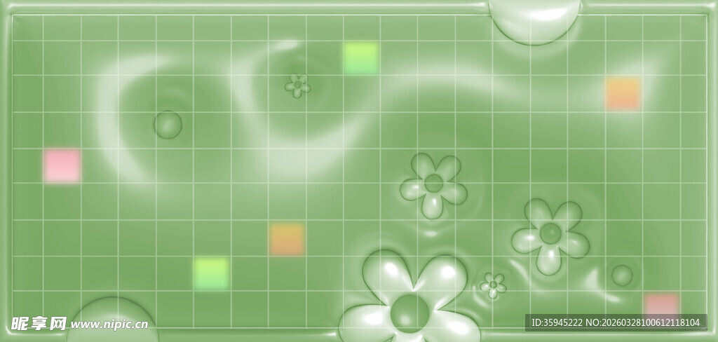 绿色网格背景抽象图案