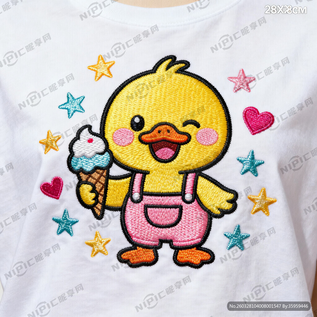 请设计一个白色T恤上的彩色烫画