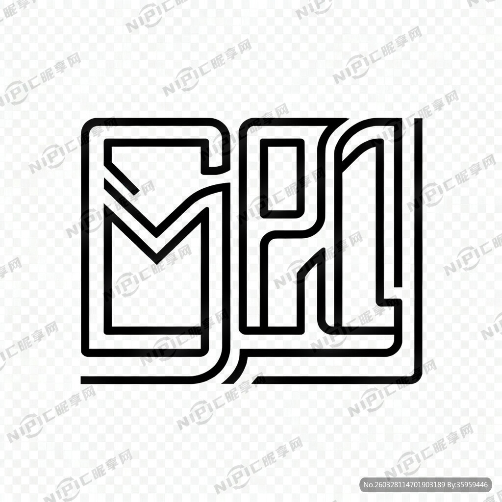 请设计一张字母极简潮牌印花图案