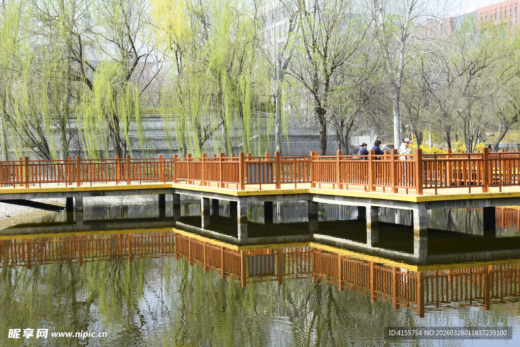 春日河畔木质观景桥