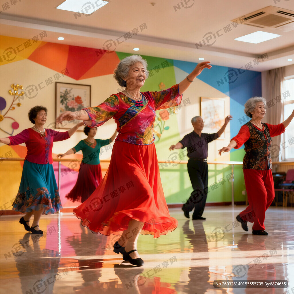 老年人跳舞 七彩人生
