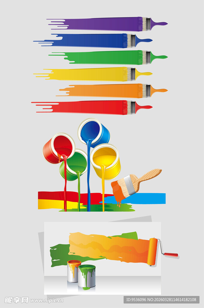 多彩绘画工具与创作元素