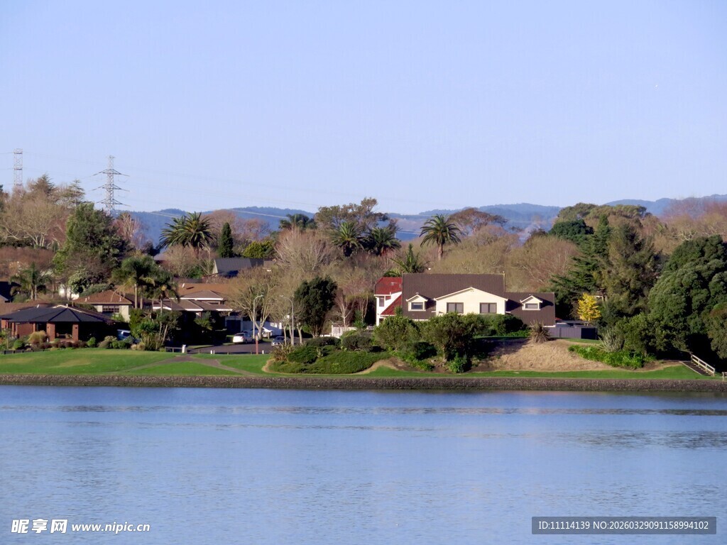 海滨小镇村落风光