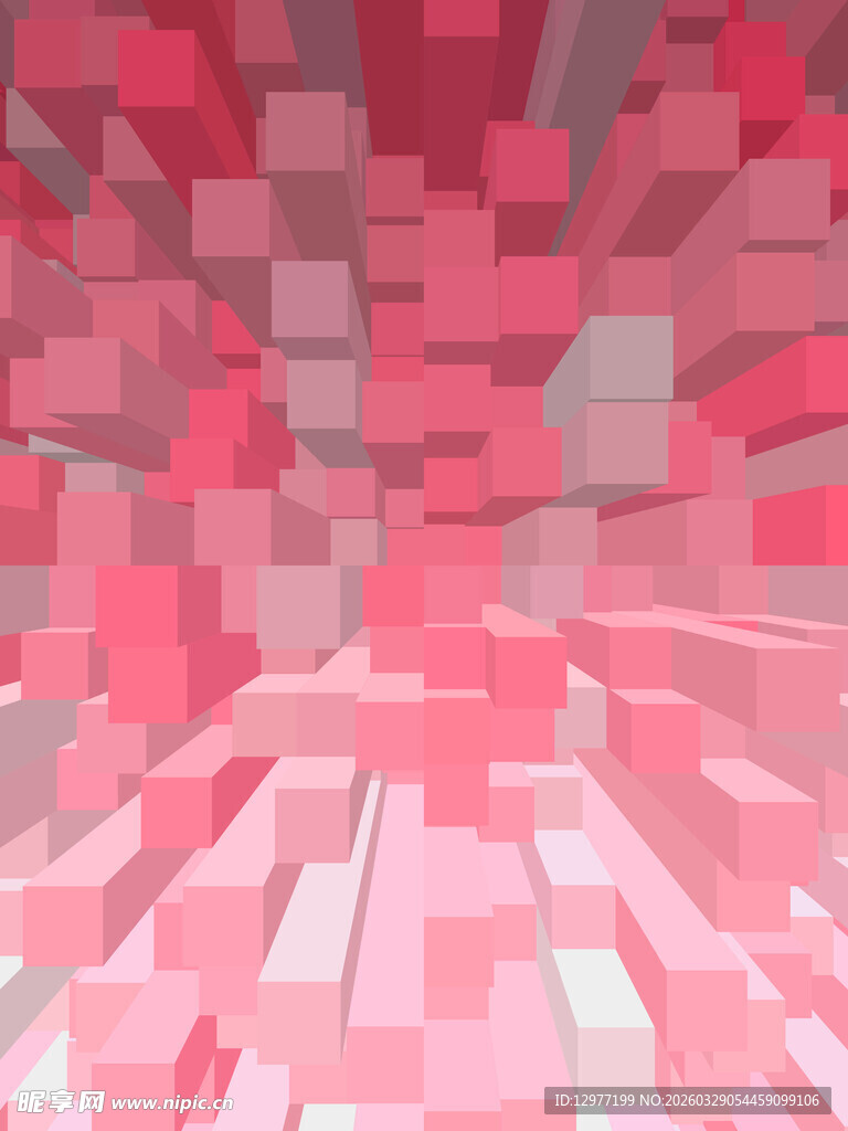 梦幻粉色方块3D空间