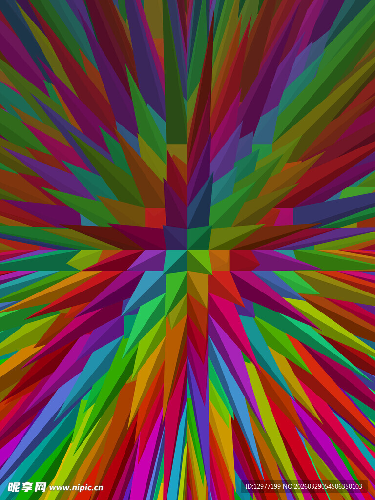 绚丽多彩放射状抽象图案