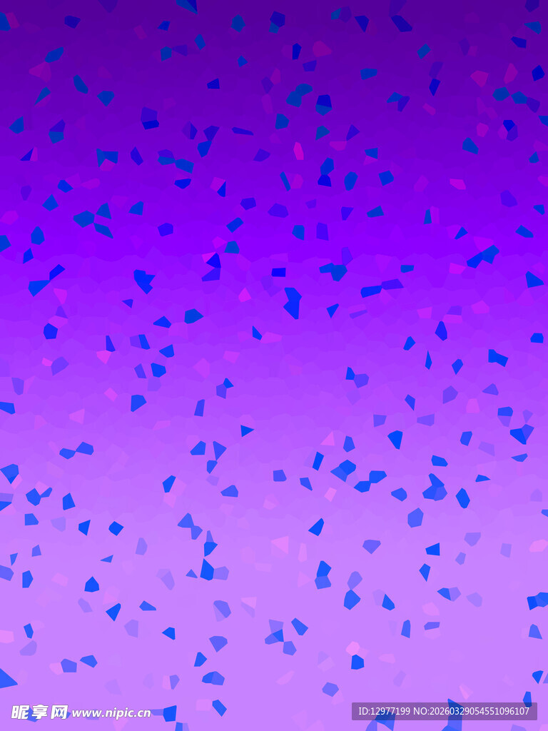 紫色渐变背景上的蓝色元素