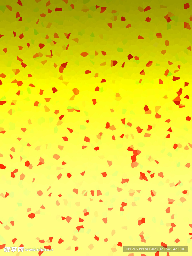 黄底散布红色细碎图案