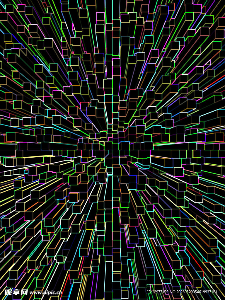 绚丽放射状抽象图案背景